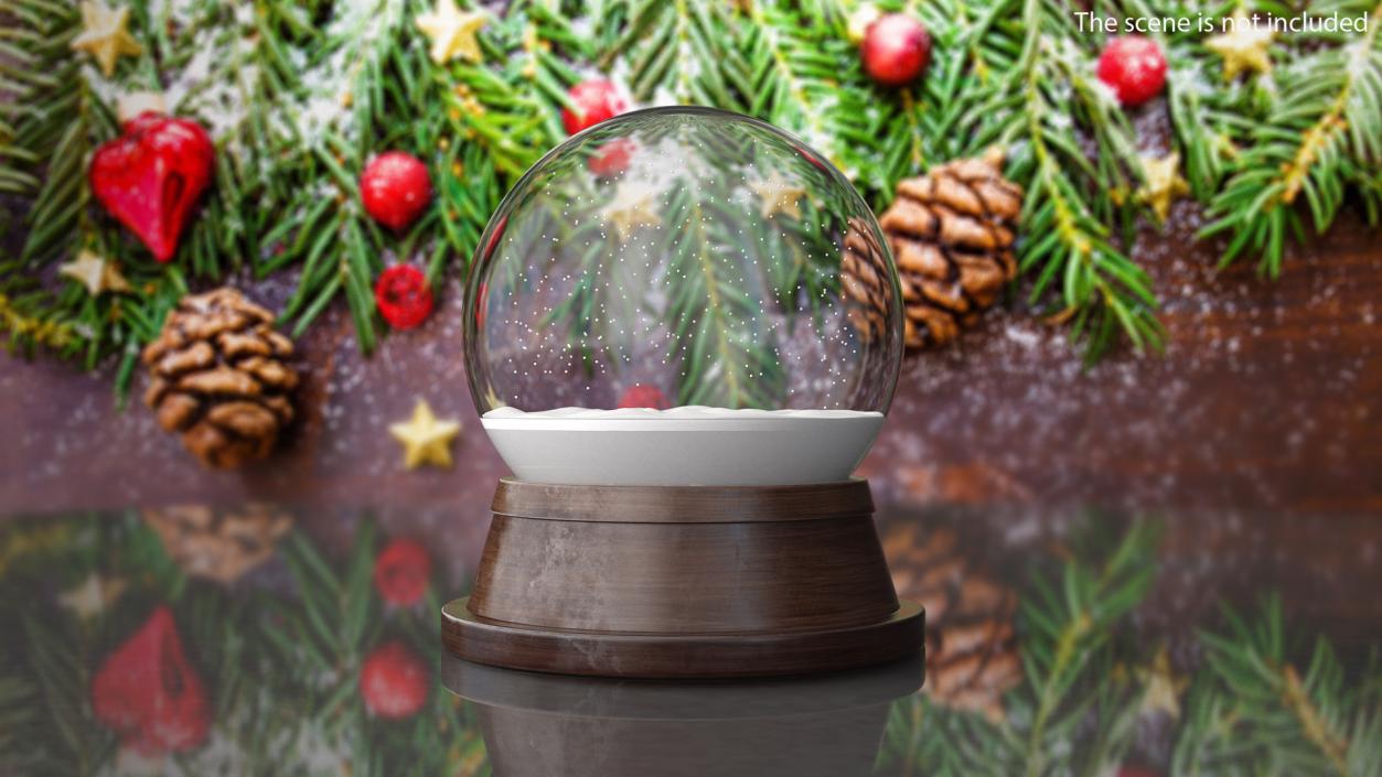 Empty Snow Globe Snowing 3D model