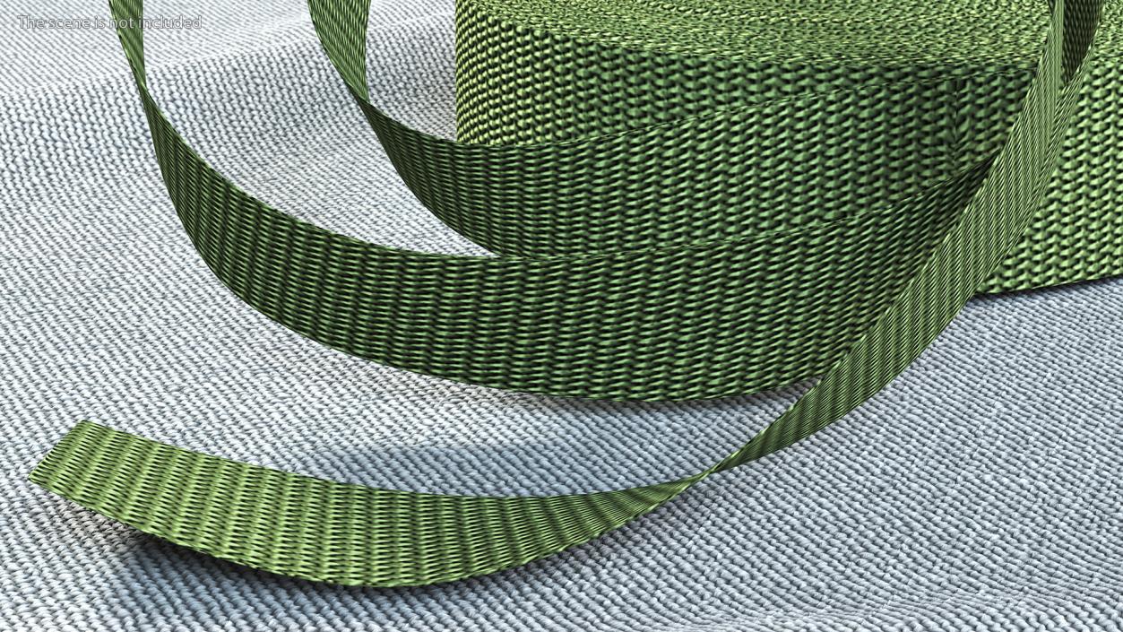 3D model Heavy Duty Webbing Belt Strap Green