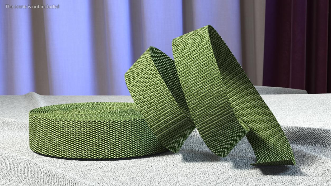 3D model Heavy Duty Webbing Belt Strap Green