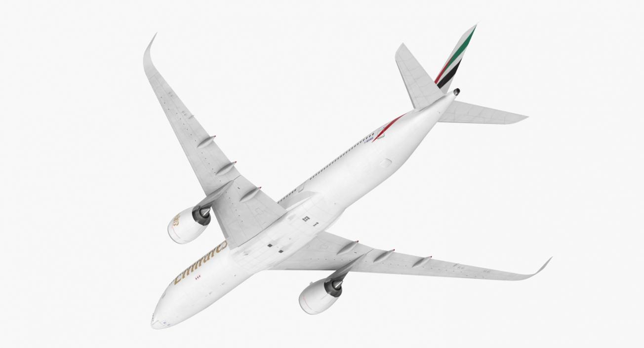 3D Airbus A350-1000 Emirates Air Line Rigged