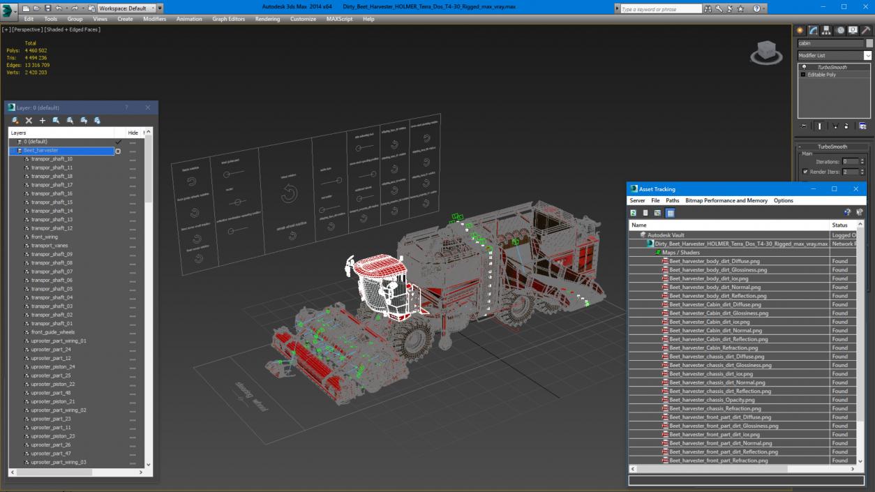 3D model Dirty Beet Harvester HOLMER Terra Dos T4-30 Rigged