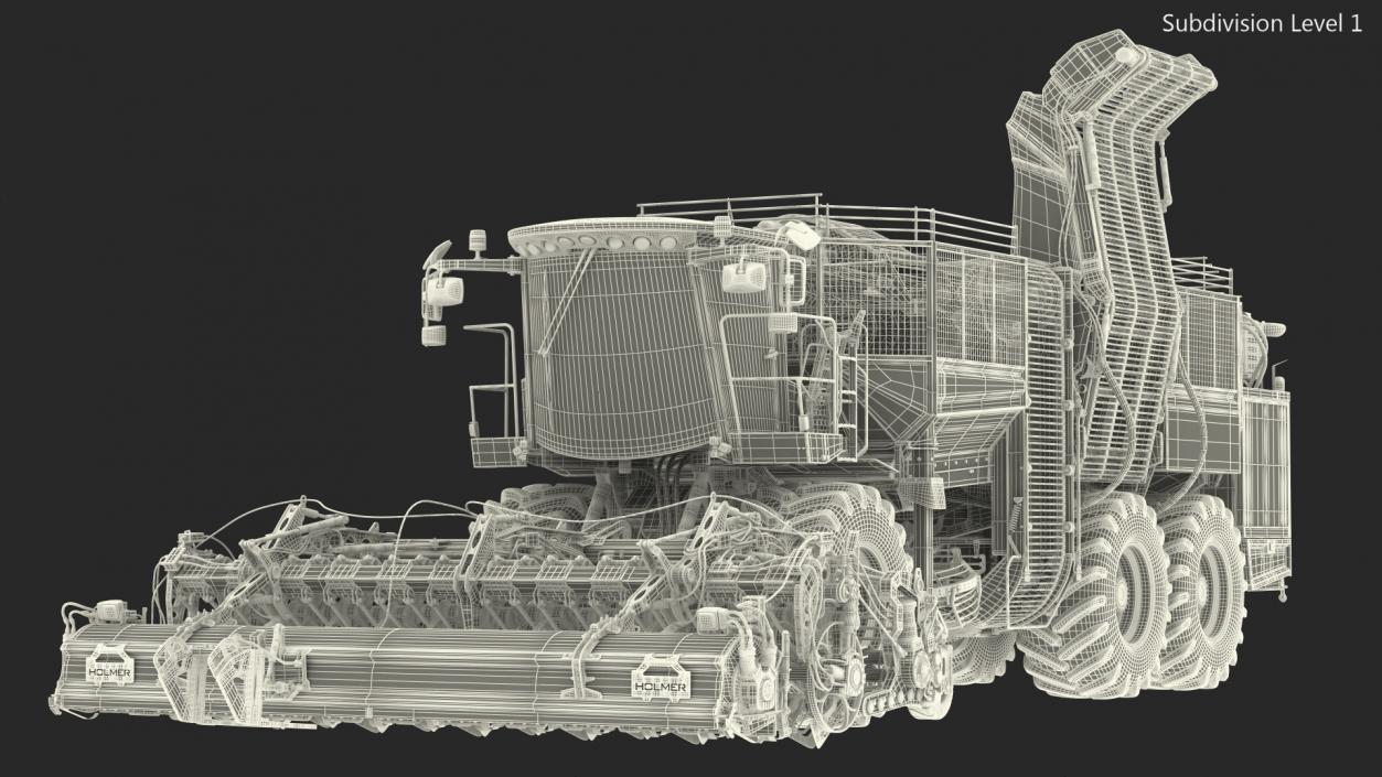 3D model Dirty Beet Harvester HOLMER Terra Dos T4-30 Rigged