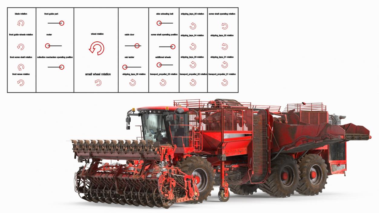 3D model Dirty Beet Harvester HOLMER Terra Dos T4-30 Rigged