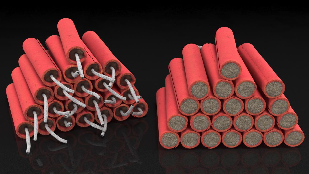 Pile of Red Firecrackers 3D model