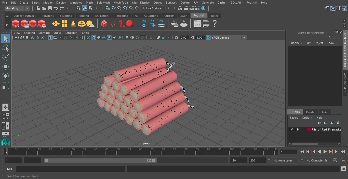 Pile of Red Firecrackers 3D model