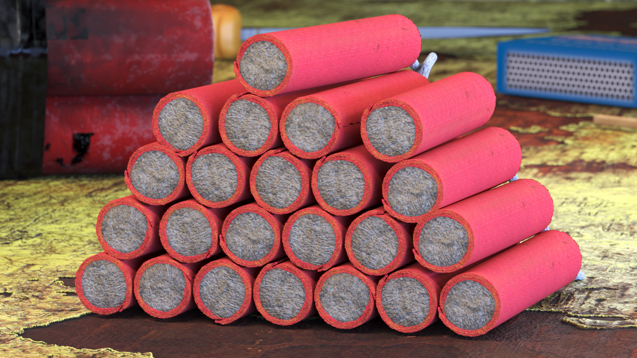 Pile of Red Firecrackers 3D model