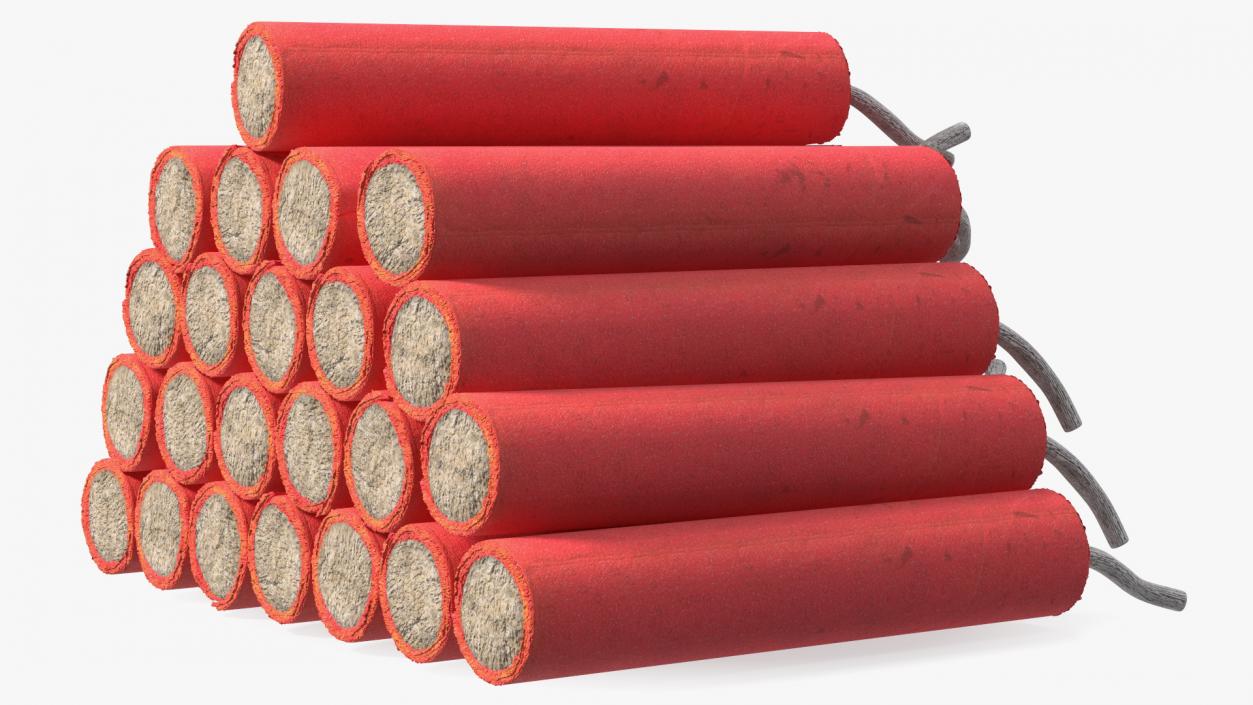 Pile of Red Firecrackers 3D model