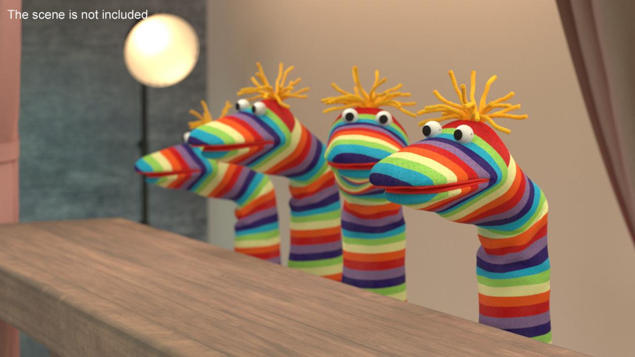 3D model Striped Sock Puppet with Googly Eyes Boy