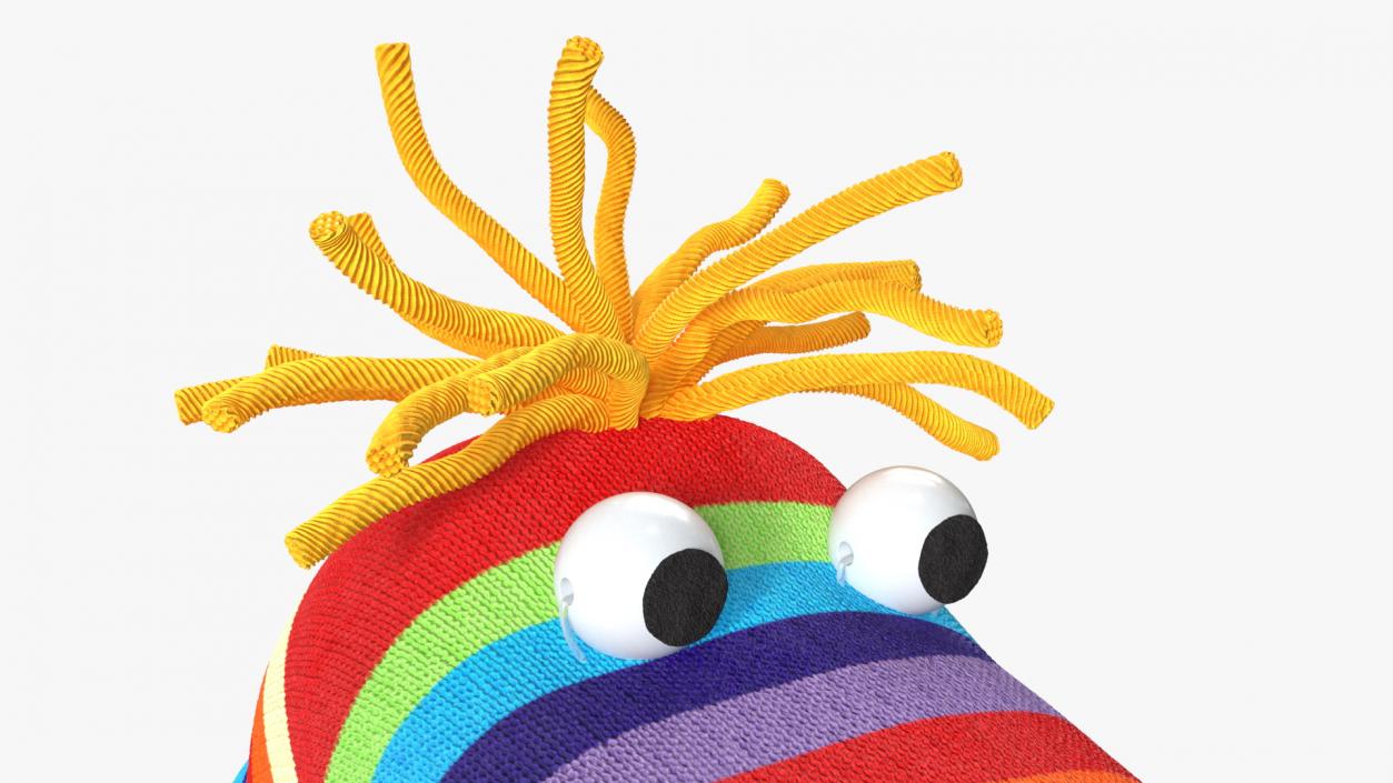 3D model Striped Sock Puppet with Googly Eyes Boy