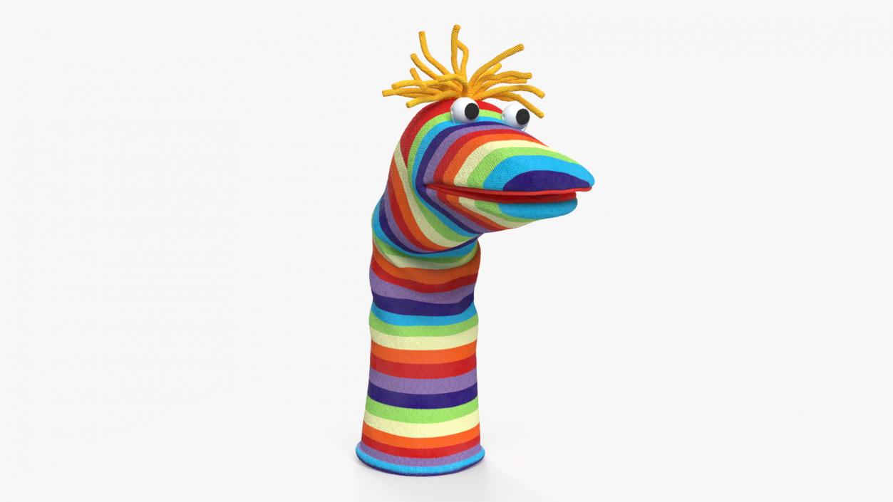 3D model Striped Sock Puppet with Googly Eyes Boy