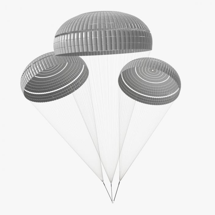 3D Triple Subscale Parachute White 2 model