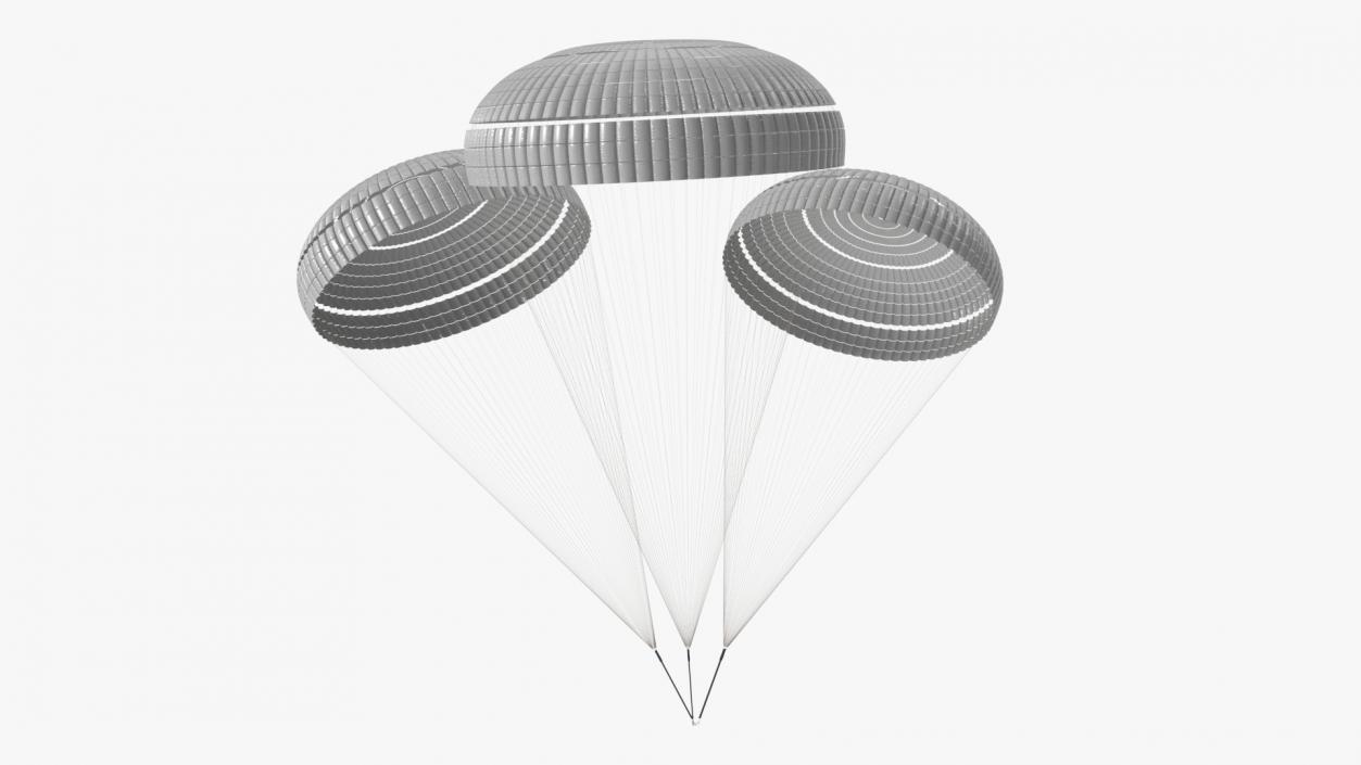 3D Triple Subscale Parachute White 2 model