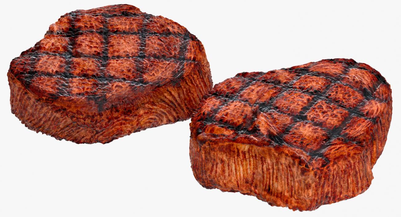 3D Grilled Beef Strip Steak Bone Out model