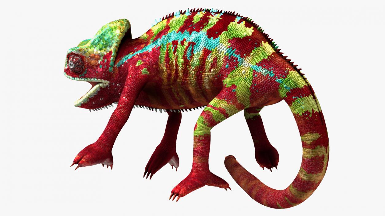 Chameleon Red Rigged for Maya 3D model