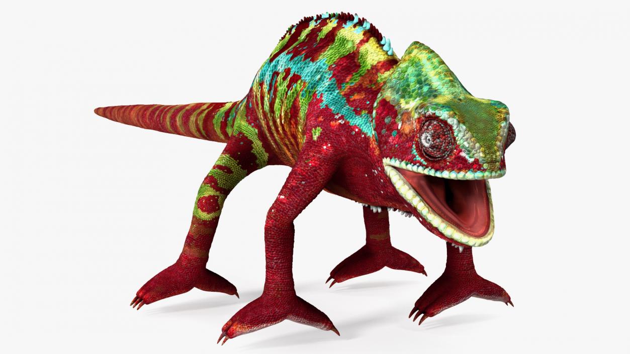 Chameleon Red Rigged for Maya 3D model