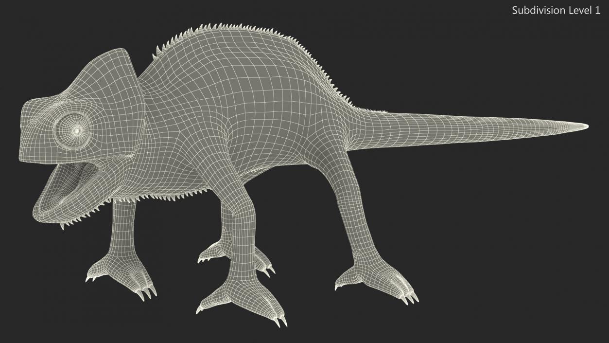 Chameleon Red Rigged for Maya 3D model