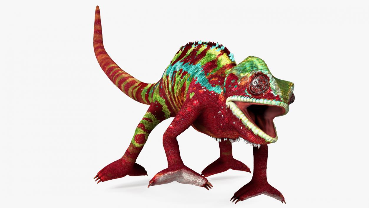 Chameleon Red Rigged for Maya 3D model