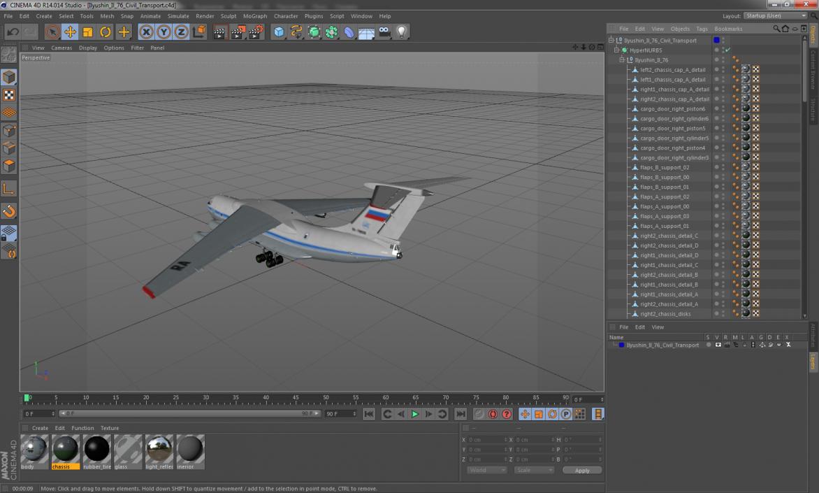 3D model Ilyushin Il-76 Civil Transport