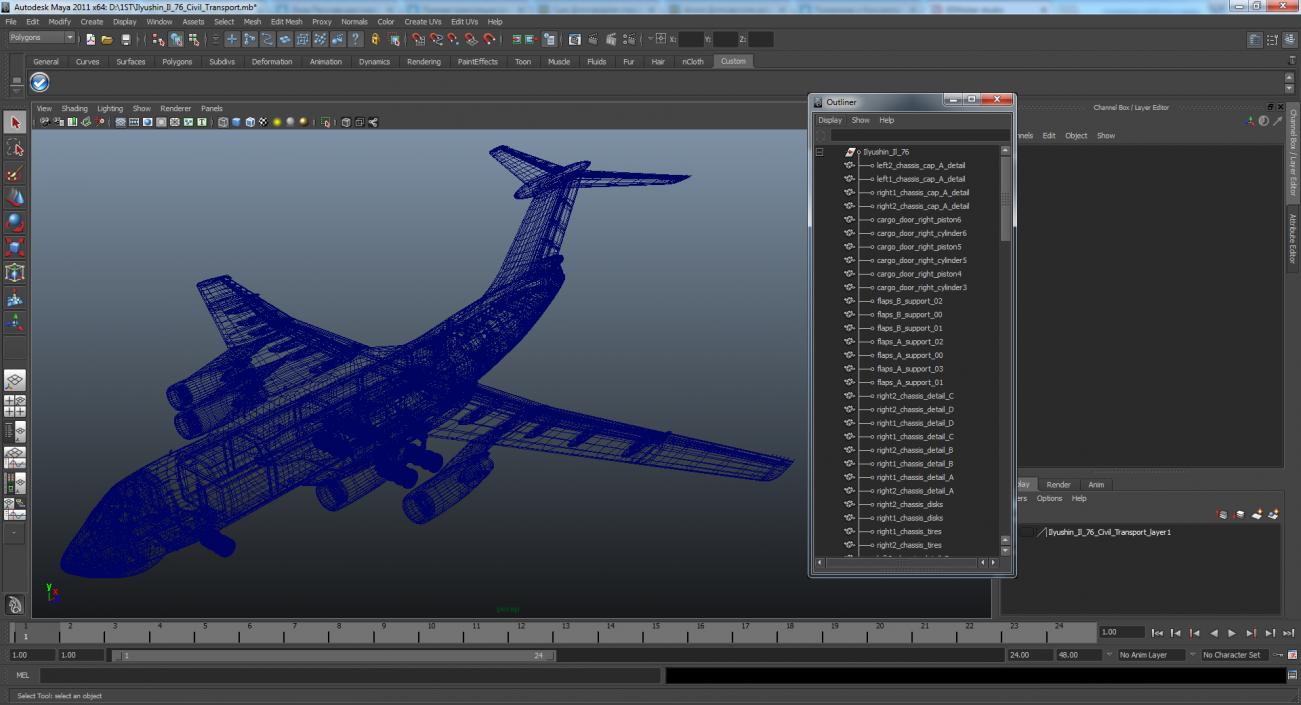 3D model Ilyushin Il-76 Civil Transport