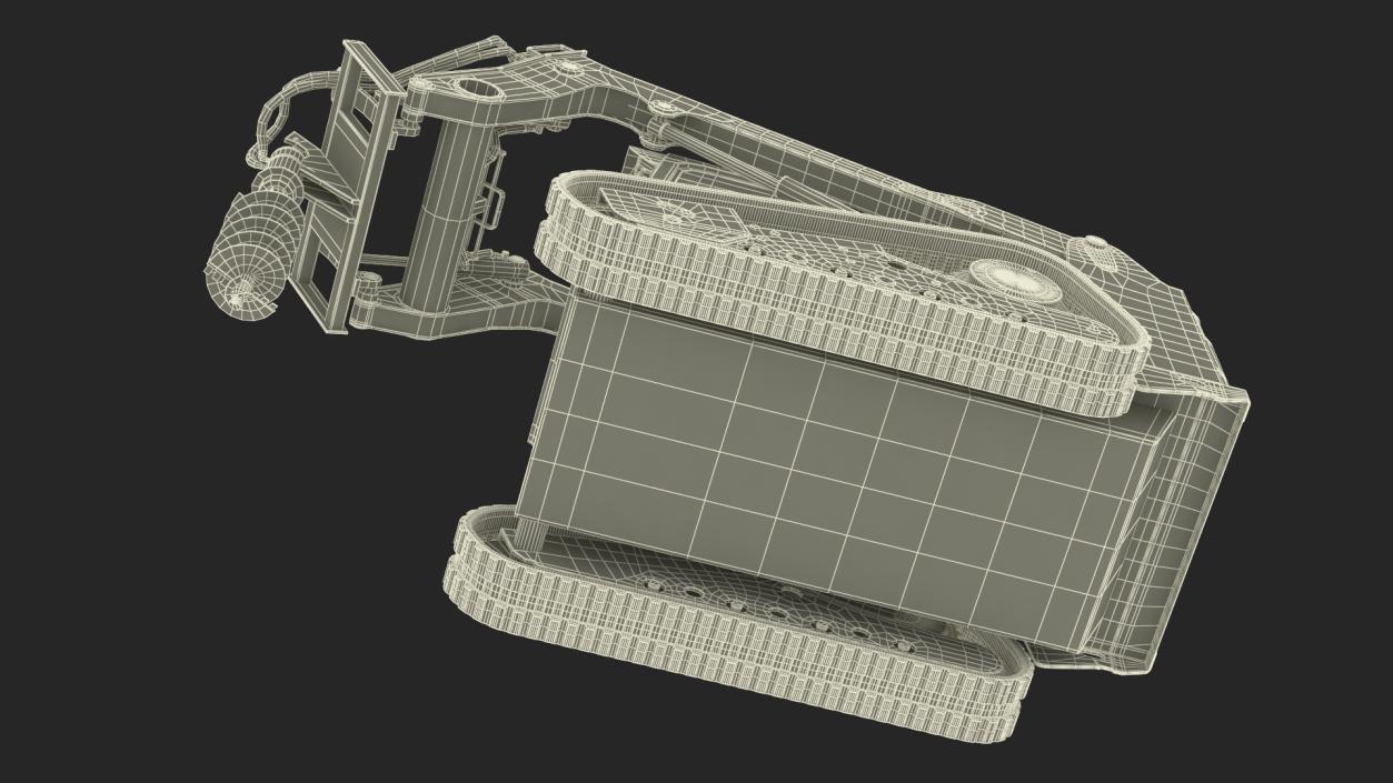 Track Skid Steer with Post Hole Auger Rigged 3D model