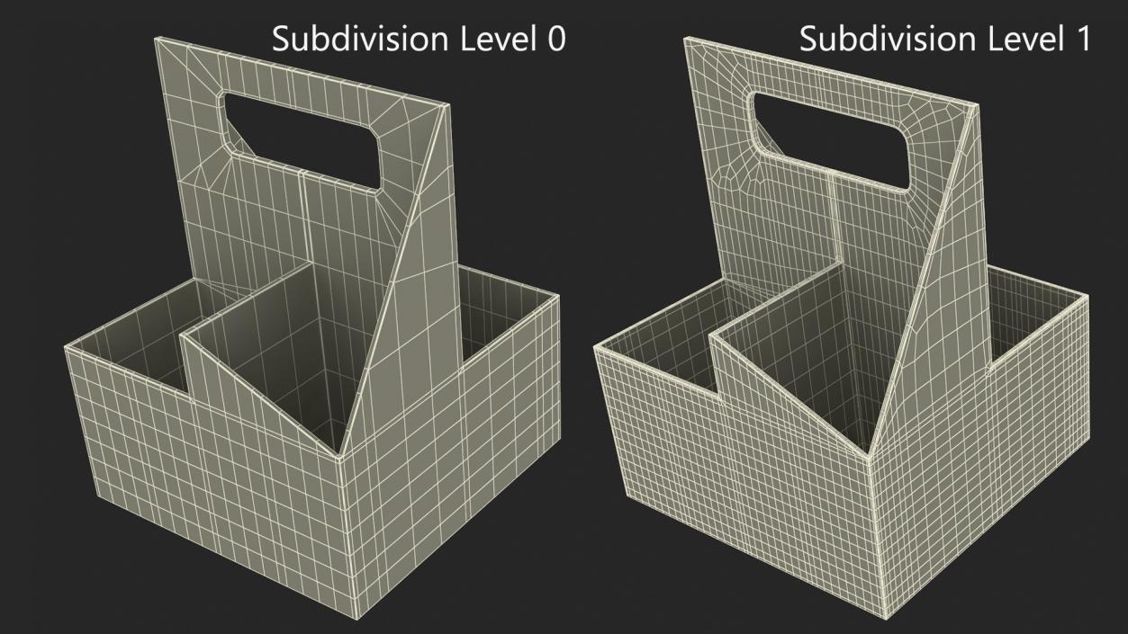 3D Kraft 4 Cup Carrier with Handle