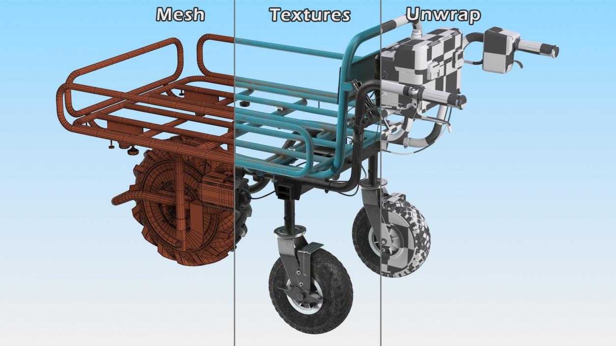 Makita DCU180ZF Electric Wheelbarrow with Pipe Frame 3D