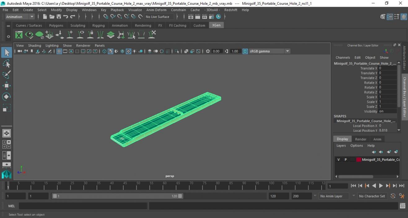 Minigolf 35 Portable Course Hole 2 3D model