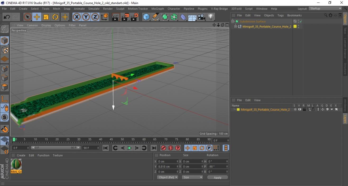 Minigolf 35 Portable Course Hole 2 3D model