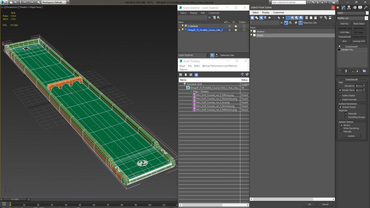 Minigolf 35 Portable Course Hole 2 3D model