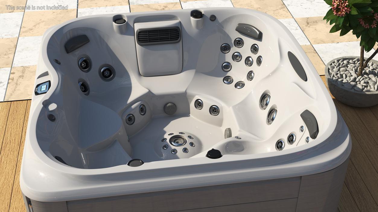 3D model Jacuzzi J475 Spa Hot Tub Porcelain with Water