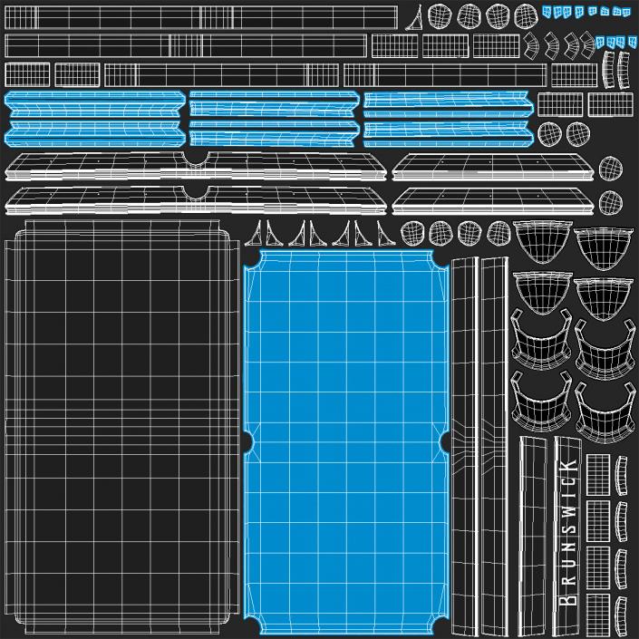 3D model Commercial Public Pool Table Brunswick Blue 2
