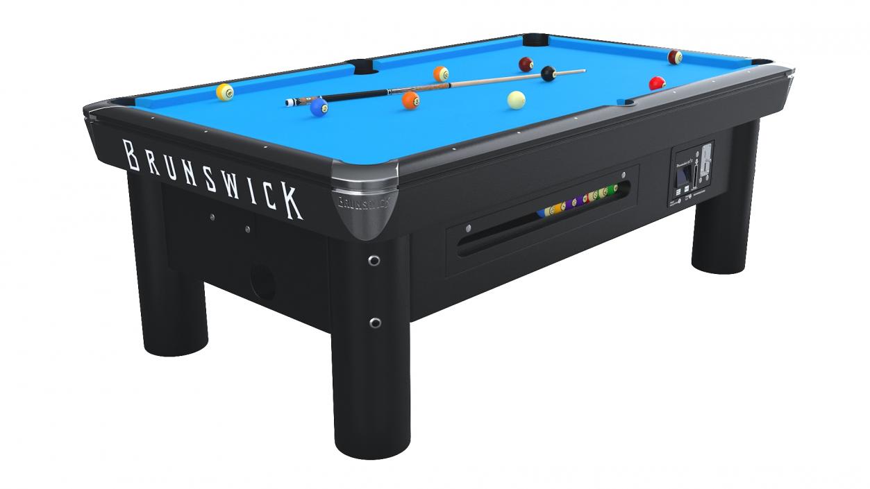 3D model Commercial Public Pool Table Brunswick Blue 2