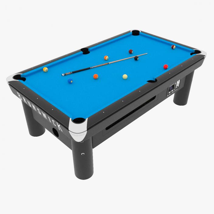 3D model Commercial Public Pool Table Brunswick Blue 2