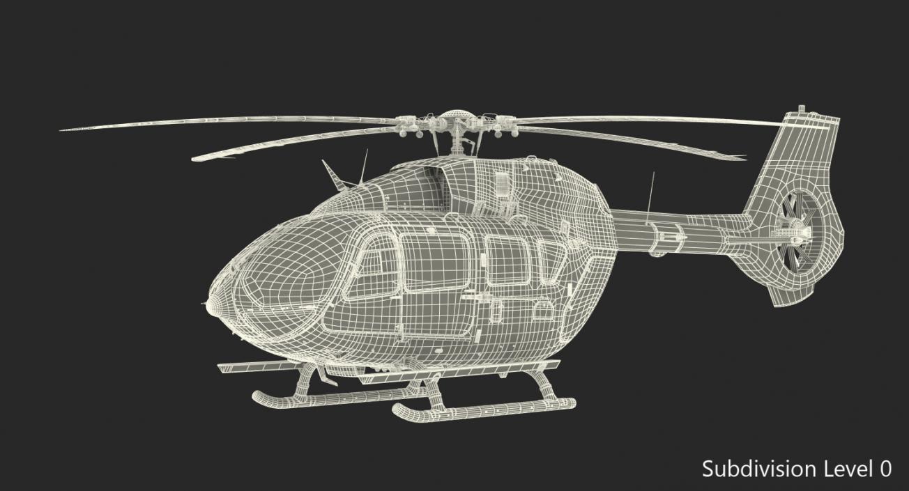 3D Airbus Helicopters H145 with Cockpit Rigged model