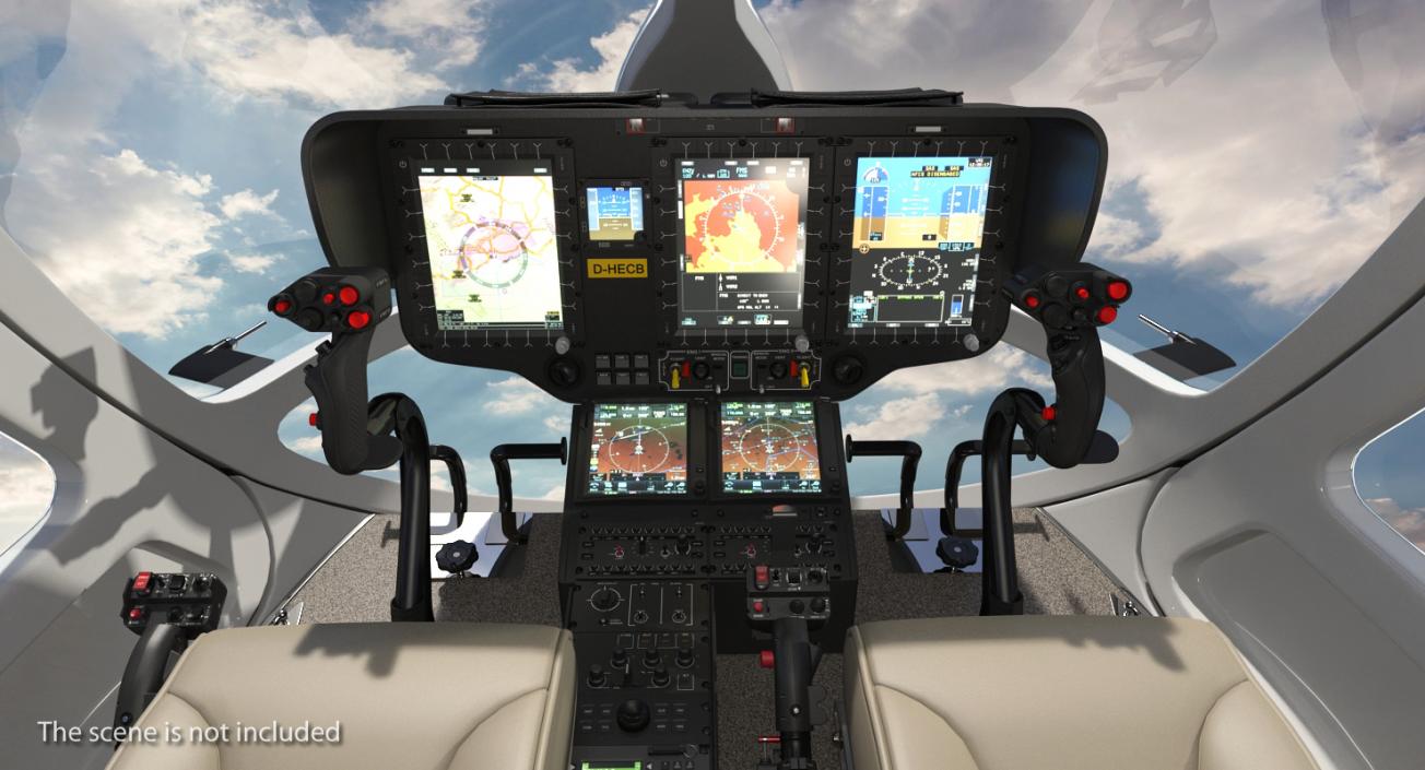 3D Airbus Helicopters H145 with Cockpit Rigged model