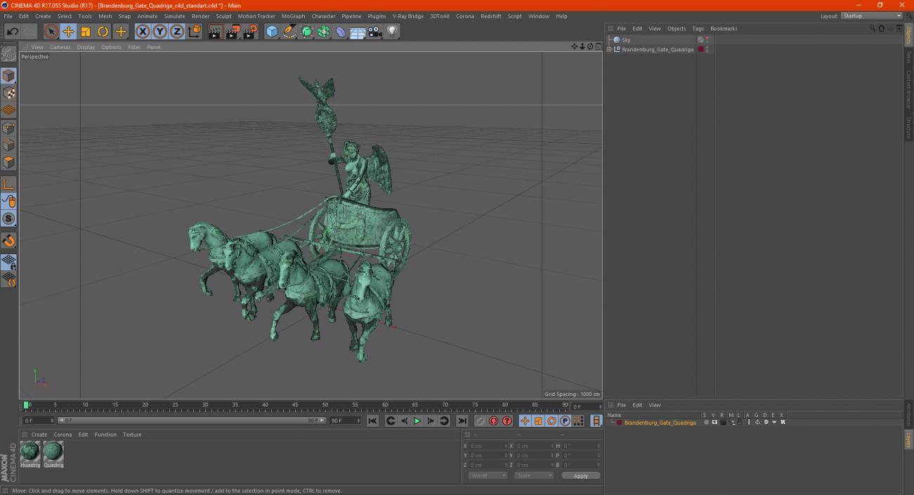 3D model Brandenburg Gate Quadriga