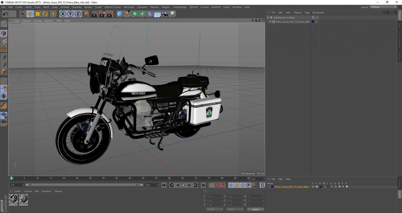 Moto Guzzi 850 T3 Police Bike 3D model