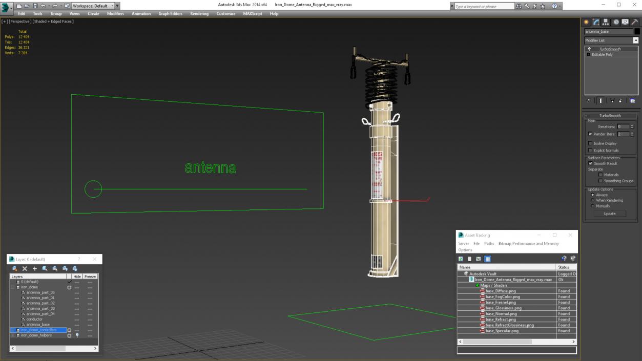 Iron Dome Antenna Rigged 3D model