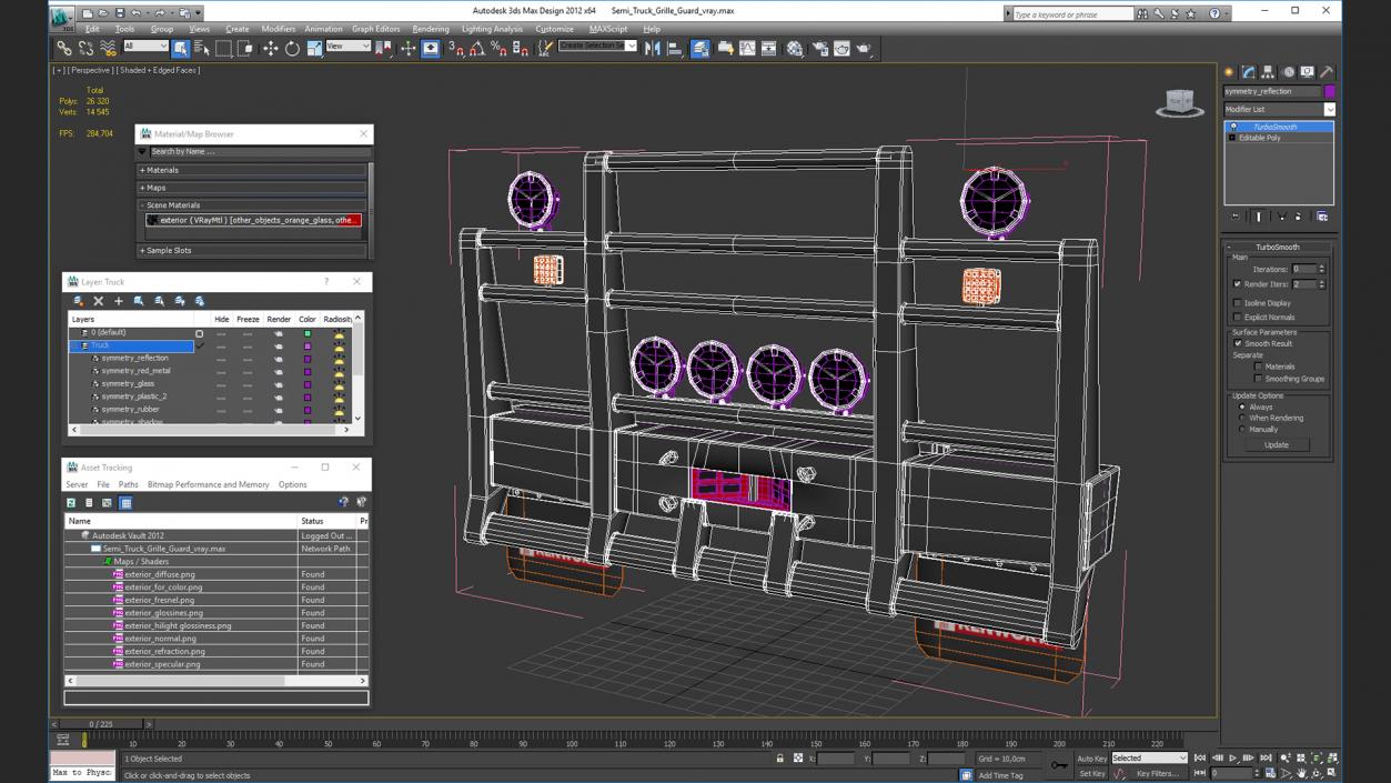 3D Semi Truck Grille Guard model