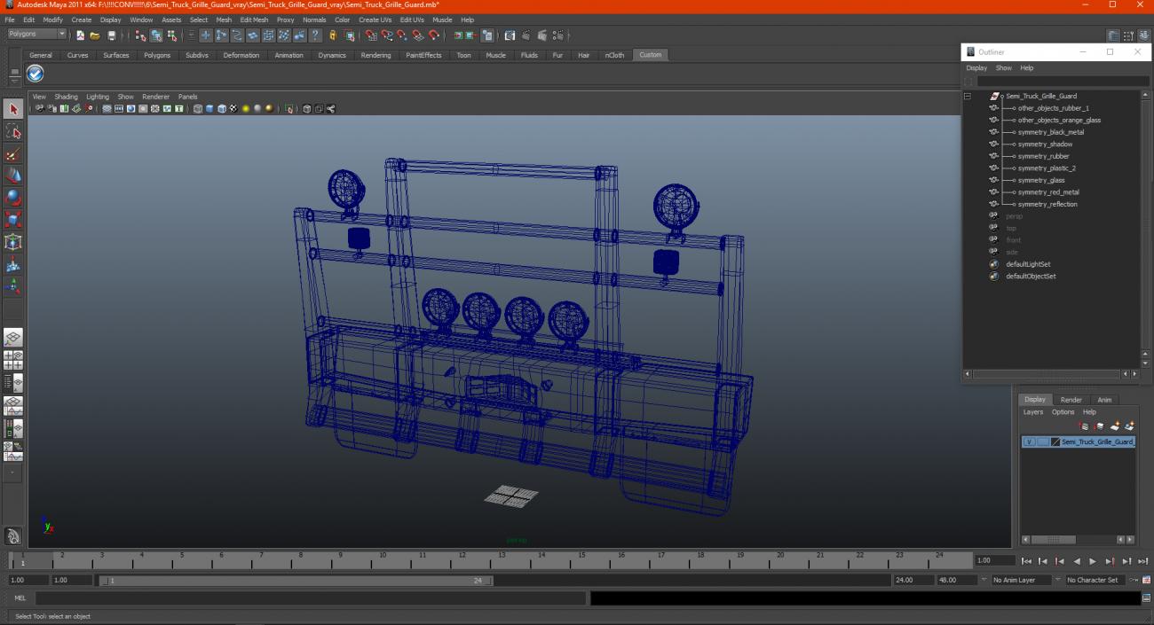 3D Semi Truck Grille Guard model