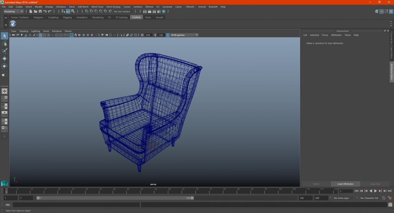 3D Grey Cloth Chair