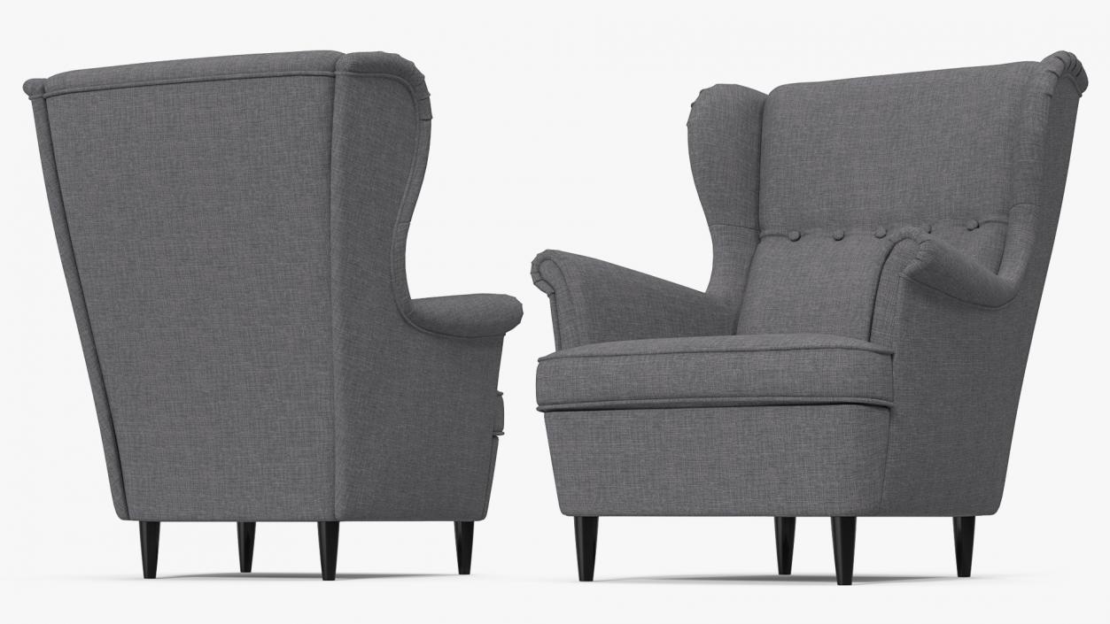 3D Grey Cloth Chair