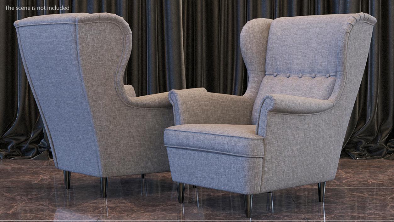 3D Grey Cloth Chair