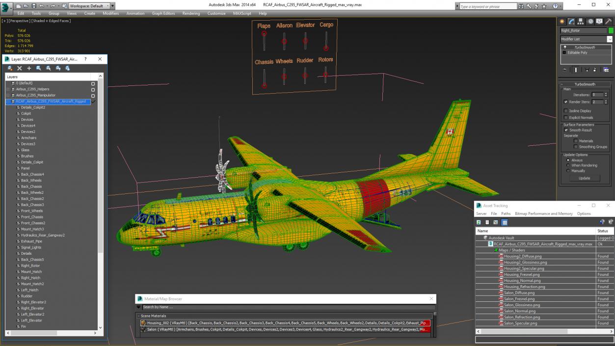 3D RCAF Airbus C295 FWSAR Aircraft Rigged model