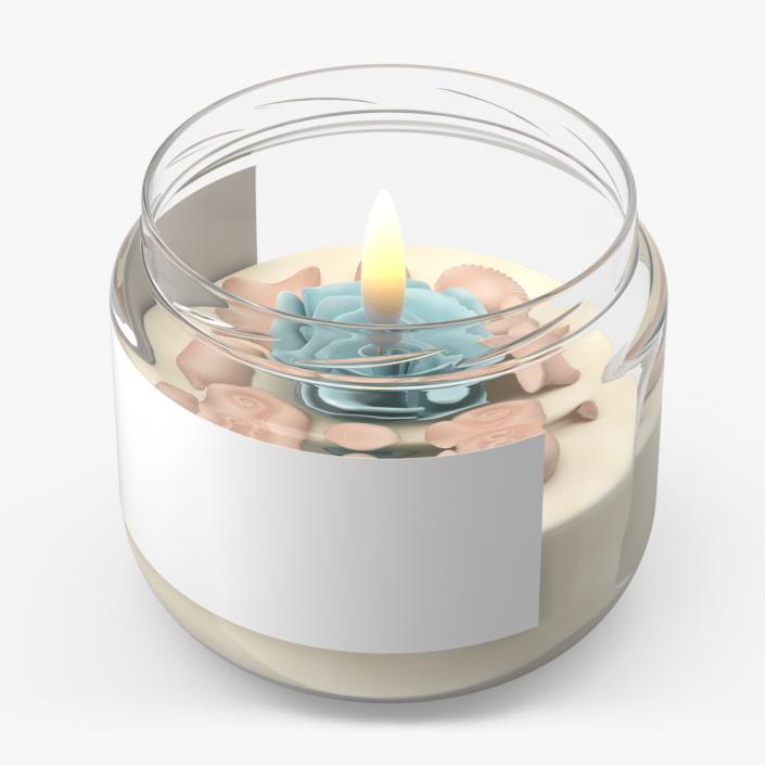 Glass Jar Candle Fire Burns 2 3D model