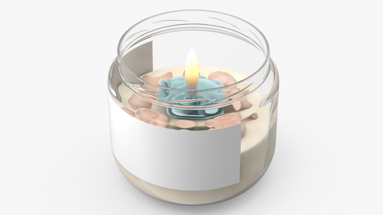 Glass Jar Candle Fire Burns 2 3D model