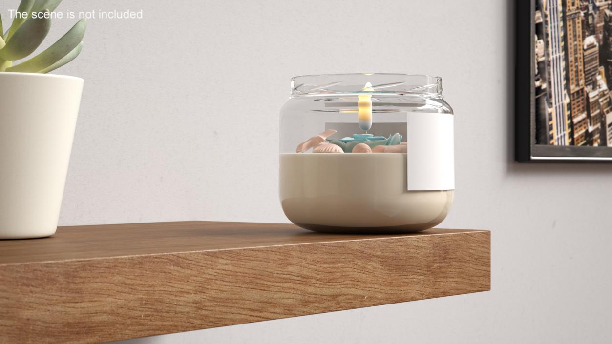 Glass Jar Candle Fire Burns 2 3D model