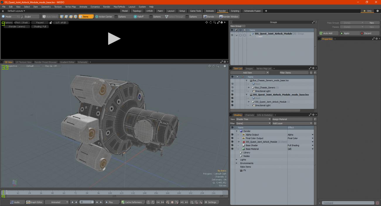 3D model ISS Quest Joint Airlock Module