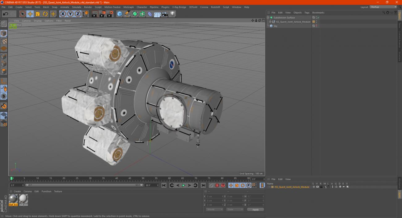 3D model ISS Quest Joint Airlock Module