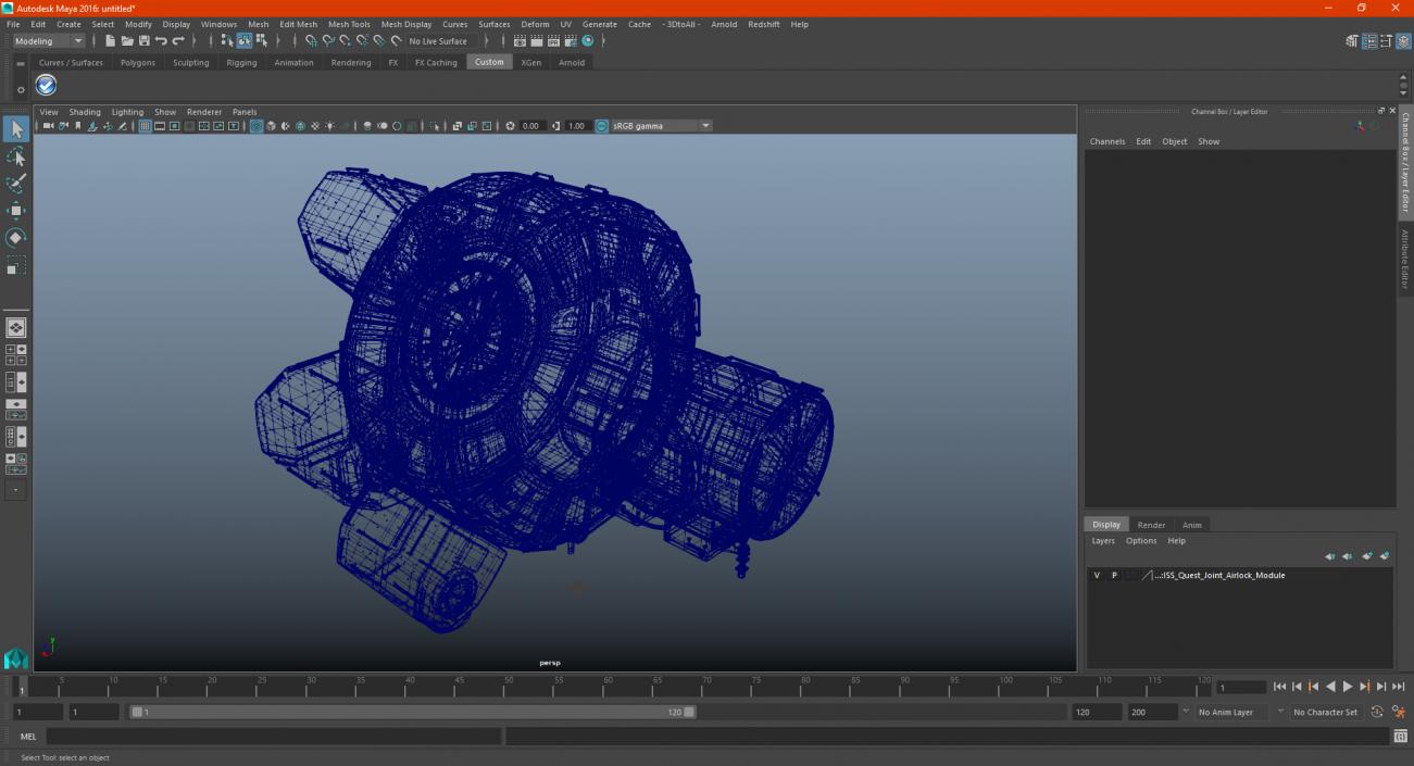 3D model ISS Quest Joint Airlock Module